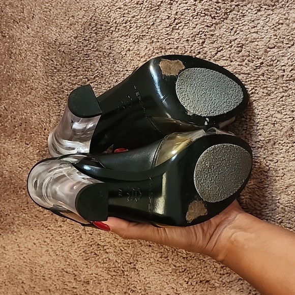 VIA SPIGA BLACK AND CLEAR HEELS - Picture 12 of 14